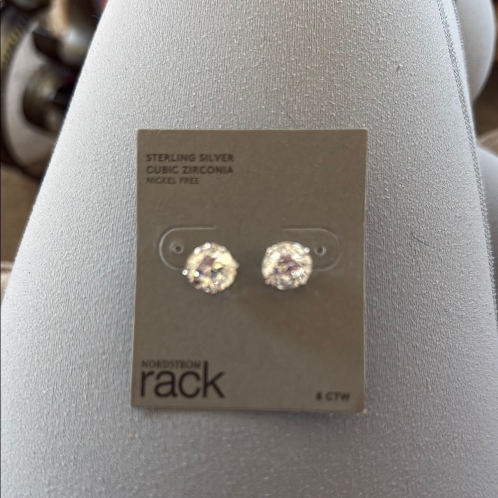 Nordstrom Silver Stud Earrings with Sparkling Stones